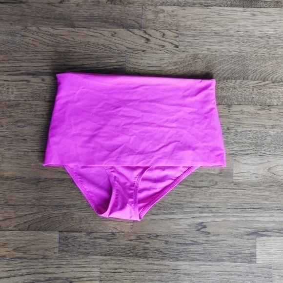 AERIE bikini bottom high waisted pink large new - Picture 2 of 5